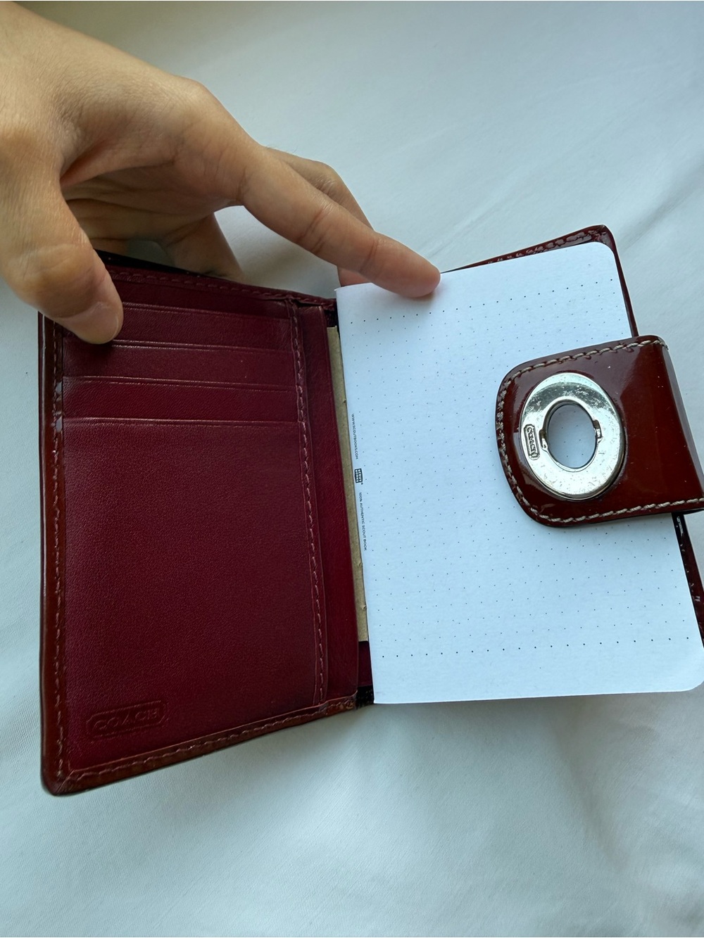 Coach Patent Leather Signature Wallet in Deep Red, see description! - Picture 3 of 5